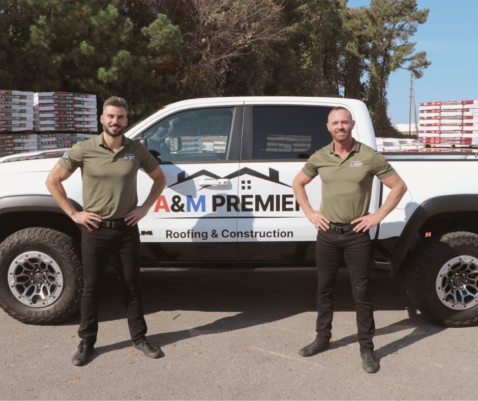 Leonardo Almeida and Stephen Mull, owners of A&M Premier Roofing and Construction