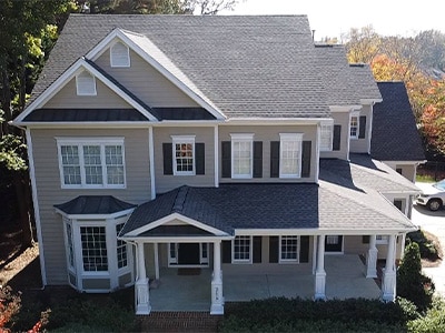 front view of a two story home